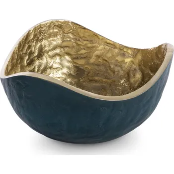 DEKORAČNÍ KOVOVÁ MISKA PEDRO3 (07) 17X17X9 CM TMAVĚMODRÁ