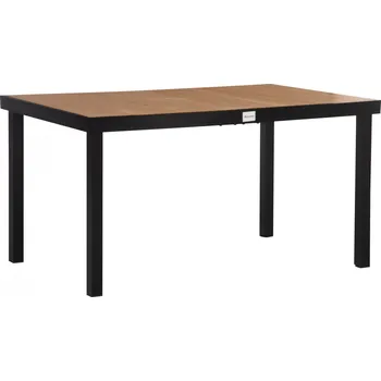 Zahradní stůl Zahradní jídelní stůl pro 6 osob, 140 x 90 x 74 cm | přírodní + černý