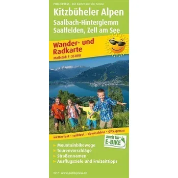 Kitzbühelské Alpy, Saalbach-Hinterglemm, Saalfelden-Zell am See 1:35 000 / turistická a cykloturistická mapa