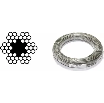 Železářství Ocelové lano DIN 3055 (6x7) 2,0x50m