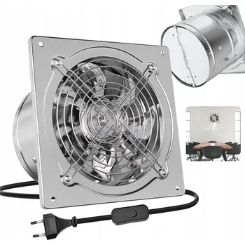 Domácí ventilátor Odtahový ventilátor 150mm 525m3/h TICHÝ do koupelny s EU zástrčkou, vhodný i do kuchyně