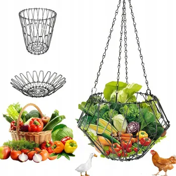 Krmítko pro ptáka SKLÁDACÍ KOVOVÝ ZÁVĚSNÝ KOŠÍK PRO KRMENÍ SLEPIC A SKLADOVÁNÍ OVOCE
