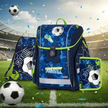 Školní batoh Oxybag Školní set 3ks PREMIUM fotbal 2 sada batoh, penál, sáček 0-98926