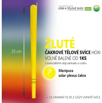 Čakrová tělová svíce HOXI ŽLUTÁ