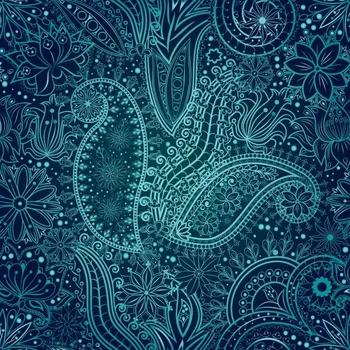 Úplet Modrozelené ornamenty (E) (Top kvalitní úplet Bella digitisk)