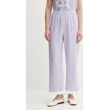 Dámské kalhoty Lněné kalhoty The Sleeper PFPT01P009R fialová 04X, vel. XS
