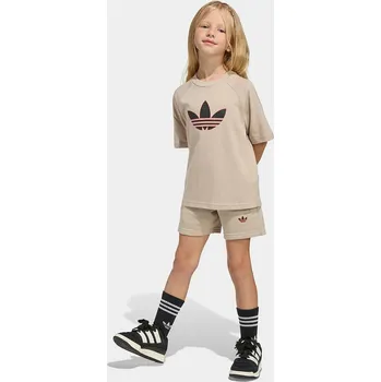 Dětská bavlněná souprava adidas Originals KD5764 béžová 80X, vel. 116