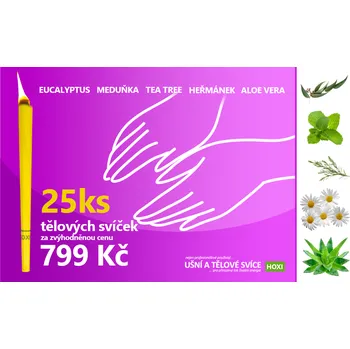 Tělové svíce HOXI MIX 25ks - zvýhodněná cena