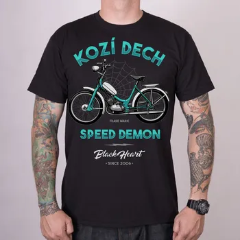 Pánské tričko Motorkářské Tričko BLACK HEART KOZÍ DECH jawa stadion s11 Barva: Černá, Velikost: 3Xl