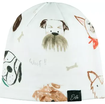 Kojenecká čepice ESITO | Dětská čepice Pejsci - bílá / 34