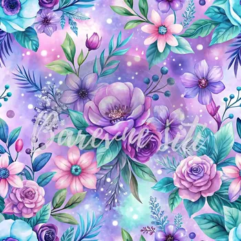Úplet, Pohádkové fialové květy (E) obj (Top kvalitní úplet Bella digitisk)