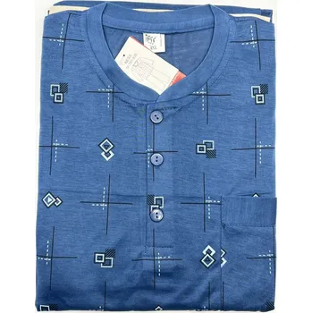 Pánské pyžamo Ness Pánské nadměrné bavlněné pyžamo s dlouhým rukávem FILIP Barva: Světle modrá, Velikost: 5XL