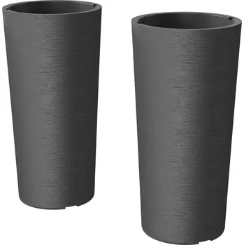 Květináč 2 stohovatelné květináče | tmavě šedé