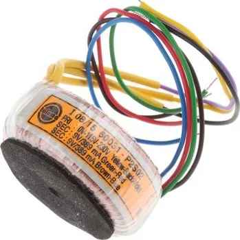 Transformátor Toroidní transformátor, počet výstupů: 2, sekundární napětí: 2 x 9V ac, 48 (Dia.) x 24mm