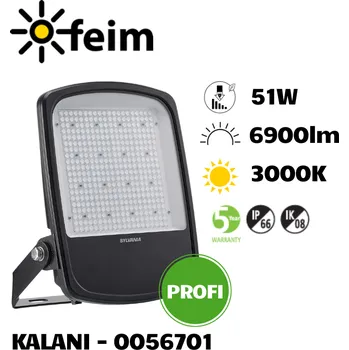 Sylvania 0056701 exteriérový LED reflektor Kalani IP66 6900lm 3000K asymetrická