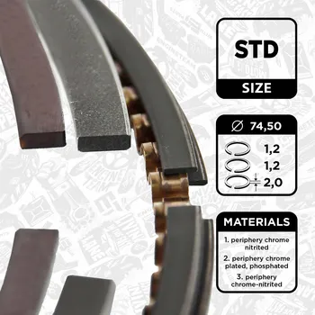 Motor automobilu Sada pístních kroužků ET ENGINETEAM R1013100