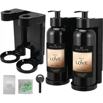 Dávkovač mýdla Nástěnný Dvojitý Držák na Dávkovač Mýdla, Balzámu a Gelu Prija - Silný