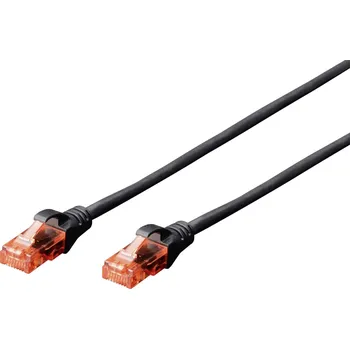 Datový kabel Digitus DK-1612-005/BL RJ45 síťové kabely, propojovací kabely CAT 6 U/UTP 0.50 m černá kroucené páry 1 ks