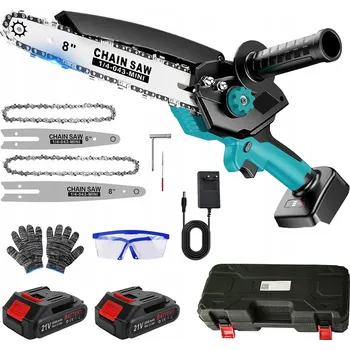 Motorová pila AKUMULÁTOROVÁ ŘETĚZOVÁ PILA BEZUHLÍKOVÁ NA VĚTVE, PILKA 2x AKU 8"+6"