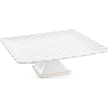 DEKORAČNÍ KERAMICKÝ PODNOS BĚLÍ 32X32X10 CM KRÉMOVÁ