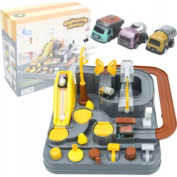 autodráha LT556 KREATIVNÍ DRÁHA S PŘEKÁŽKAMI S MANUÁLNÍ SJEZDOVKOU AUTÍČEK, AUTODRÁHA