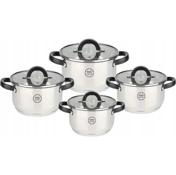 Hrnec Sada hrnců MG Home BLACK nerezová ocel 8 dílů
