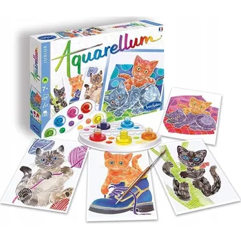 kreativní sada SentoSphere Aquarellum Junior Kočky - 4 obrázky A5 a barvy