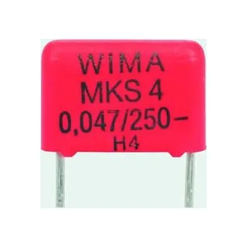 Fóliový kondenzátor, řada: MKS4 470nF ±10procent 160 V ac, 250 V dc, Průchozí otvor WIMA