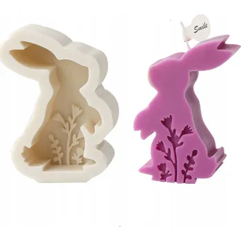 Velikonoční dekorace Silikonová Forma Zajíček Velikonoční Králík stojící - pro Odlévání Svíček a Sádry