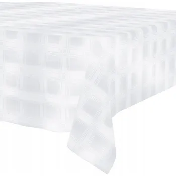 ubrus UBRUS BÍLÝ PLÁTĚNÝ VODĚODOLNÝ NA STŮL OBDÉLNÍKOVÝ HLADKÝ, NEŠPINIVÝ
