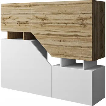 Komoda Komoda Mirjan 120 x 35 x 100 cm bílá, dub wotan matná