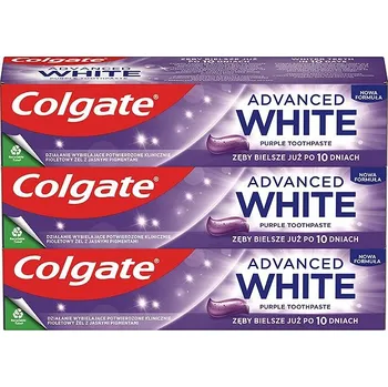 zubní pasta COLGATE Advanced White Purple 3 × 75 ml
