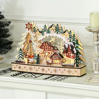 Vánoční dekorace Dekorativní vánoční vesnička | přírodní dřevo