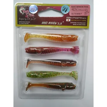 Gumová nástraha Crazy Fish Nano Minnow 7cm Mix 30 (5ks)