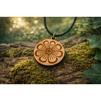 Přívěsek Dary dřeva Dřevěný přívěsek květinka – jemný přírodní šperk