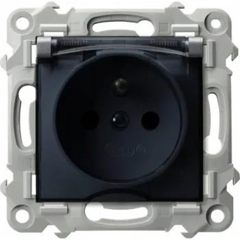 Elektrická zásuvka Elektrická Zásuvka Ospel SZAFIR, matně šedá, GPH-1ZZ/m/70/d KOUŘOVÁ TŘÍDA