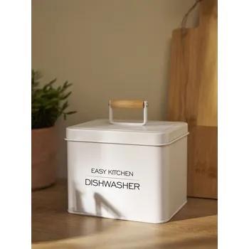 Dóza na potraviny Sinsay - Kovová dóza na tablety do myčky s víčkem - bílá - 236HO-00X - 236HO-00X-ONE