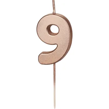 Dortová svíčka Svíčka na dort číslo 9 rose gold
