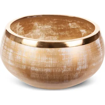 DEKORAČNÍ SKLENĚNÁ MISKA FENA (02) (FI) 23X14 CM ZLATÁ