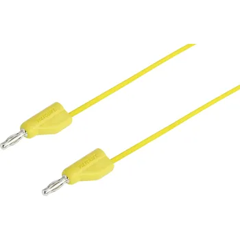 Měřicí kabel VOLTCRAFT MSB-300 měřicí kabel lamelová zástrčka 4 mm silikon 1.00 m žlutá 1 ks