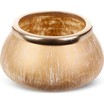 DEKORAČNÍ SKLENĚNÁ MISKA FENA (01) (FI) 18X10 CM ZLATÁ