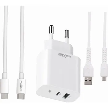 Rychlá nabíječka 30W se 2 vstupy a dvěma USB-C kabely pro Samsung Galaxy A55