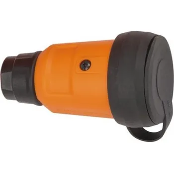 Elektrická zásuvka Síťová zástrčka a zásuvka barva Černá, oranžová, 16A zástrčka, zásuvka Francie, 250 V Typ E - francouzská 0