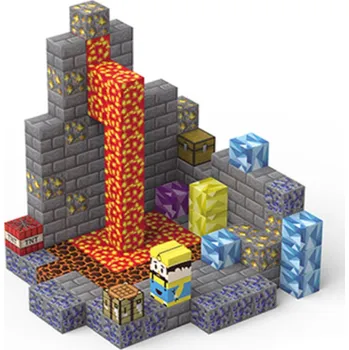 ostatní stavebnice Magnetické Stavebnice 143 ks - Celá scenérie - Sopka