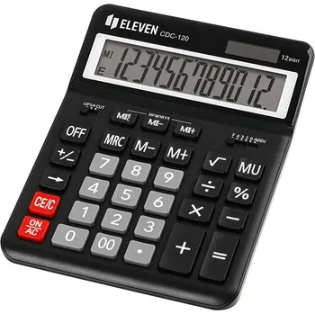 Kancelářská technika Eleven Kalkulačka CDC-120-BK, černá, stolní, dvanáctimístná, duální napájení