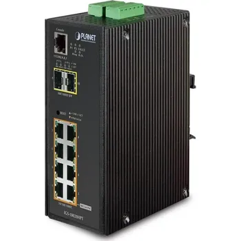 Switch PLANET IGS-10020HPT Průmyslový Switch 8x 10/100/1000 PoE+ (270W) + 2x 100/1000 SFP, Management, -40 +75°C, 12-48VDC