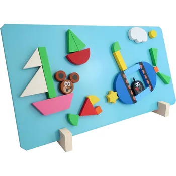 Dřevěná hračka Krtek na cestách magnetické dílky