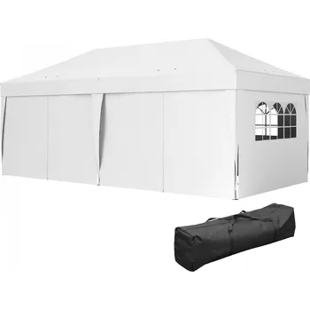 Zahradní altán Skládací zahradní altán, 590 x 295 x 285 cm | bílý