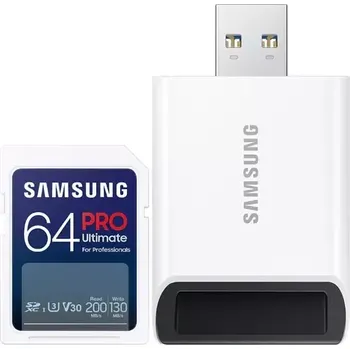 Ukládání dat Samsung SDXC Pro Ultimate 64 GB UHS-I  + USB adaptér