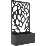 Vyvýšený záhonový truhlík se zástěnou | černý